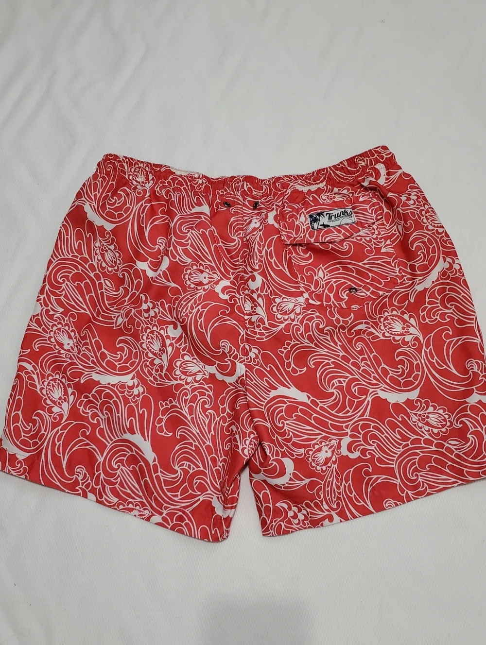 Trunks Red Wave Swim Trunks Mens Large